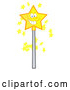 Vector of Happy Cartoon Smiling Star Magic Wand by Hit Toon