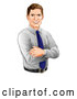 Vector of Happy Caucasian Businessman with Folded Arms by AtStockIllustration