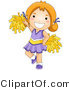 Vector of Happy Cheerleader Girl Wearing Purple Outfit by BNP Design Studio