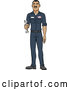 Vector of Happy Hispanic Male Auto Mechanic Holding a Wrench by Cartoon Solutions