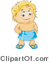 Vector of Happy Little Boy Wearing Sandals and a Towel by BNP Design Studio