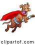 Vector of Happy Super Dog Flying to the Rescue by Clip Art Mascots