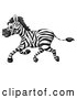 Vector of Happy Zebra Running by