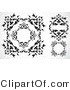 Vector of Leafy Border Frames - Black and White Digital Collage by BestVector