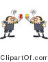 Vector of Mad Cartoon Soccer Referees Throwing up Penalty Cards at Each Other by Gnurf