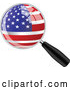 Vector of Magnifing Glass with an American Flag by Andrei Marincas