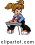 Vector of Manga Girl Playing a Keyboard by Clip Art Mascots