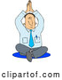 Vector of Meditating Business Man Sitting on the Floor in a Yoga Pose by Djart