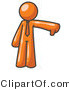 Vector of Orange Business Guy Giving the Thumbs up Then the Thumbs down by Leo Blanchette