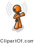 Vector of Orange Customer Service Guy Taking a Call with a Headset in a Call Center by Leo Blanchette
