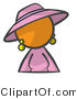 Vector of Orange Girl in a Purple Dress and Hat by Leo Blanchette