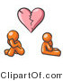Vector of Orange Guy and Woman Under a Broken Heart by Leo Blanchette
