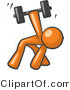 Vector of Orange Guy Bent over and Working out with a Dumbbell by Leo Blanchette