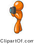 Vector of Orange Guy Character Tourist or Photographer Taking Pictures with a Camera by Leo Blanchette