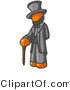 Vector of Orange Guy Depicting Abraham Lincoln with a Cane by Leo Blanchette