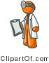 Vector of Orange Guy Doctor Holding a Clipboard by Leo Blanchette