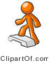 Vector of Orange Guy Doing Step Ups on an Aerobics Platform by Leo Blanchette