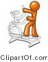 Vector of Orange Guy Exercising on a Cross Trainer in a Gym by Leo Blanchette