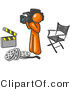 Vector of Orange Guy Filming a Movie Scene with a Video Camera in a Studio by Leo Blanchette