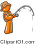 Vector of Orange Guy Fishing by Leo Blanchette