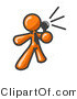 Vector of Orange Guy Holding a Megaphone and Making an Announcement by Leo Blanchette