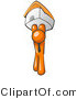 Vector of Orange Guy Holding up a House over His Head, Symbolizing Home Loans and Realty by Leo Blanchette