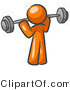 Vector of Orange Guy Lifting Barbell Weights by Leo Blanchette