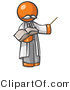 Vector of Orange Guy Professor Holding a Pointer Stick and an Open Book by Leo Blanchette