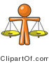 Vector of Orange Guy Scales of Justice with Two Gold Scales by Leo Blanchette