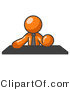 Vector of Orange Guy Seated at a Desk During a Meeting by Leo Blanchette