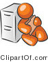 Vector of Orange Guy Sitting by a Filing Cabinet and Holding a Folder by Leo Blanchette