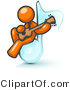 Vector of Orange Guy Sitting on a Music Note and Playing a Guitar by Leo Blanchette