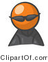 Vector of Orange Guy Spy Wearing Shades by Leo Blanchette