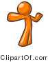 Vector of Orange Guy Stretching His Arms and Back by Leo Blanchette