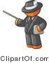 Vector of Orange Guy Teacher Using a Pointer in a Black Business Suit by Leo Blanchette