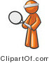 Vector of Orange Guy Tennis Player by Leo Blanchette