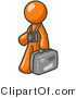 Vector of Orange Guy Tourist Carrying His Suitcase with Camera by Leo Blanchette