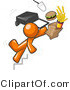 Vector of Orange Guy Tripping on Stairs, with Fast Food and a Rolling Briefcase Flying by Leo Blanchette