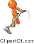 Vector of Orange Guy Using a Carpet Cleaner Wand by Leo Blanchette