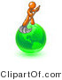 Vector of Orange Guy Using a Wet Mop with Green Cleaning Products to Clean up the Environment of Planet Earth by Leo Blanchette