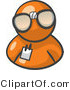 Vector of Orange Guy Wearing Large Nerdy Glasses by Leo Blanchette