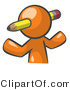 Vector of Orange Guy with a Pencil Through His Head by Leo Blanchette