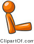 Vector of Orange Guy with Good Posture, Sitting up Straight by Leo Blanchette