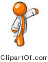 Vector of Orange Scientist, Veterinarian or Doctor Guy Waving and Wearing a White Lab Coat by Leo Blanchette