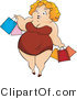 Vector of Overweight Girl Carrying Shopping Bags by BNP Design Studio