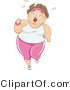Vector of Overweight Girl Sweating and Jogging by BNP Design Studio