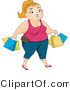 Vector of Overweight Woman Shopping and Carrying Bags by BNP Design Studio