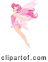 Vector of Pink Fairy Flying with Her Legs and Arms Stretched Behind by Pushkin