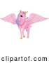 Vector of Pink Fairy Unicorn Pegasus Horse with Sparkly Wings by Pushkin
