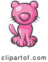 Vector of Pink Kitty Cat Looking Curiously at the Viewer by Leo Blanchette